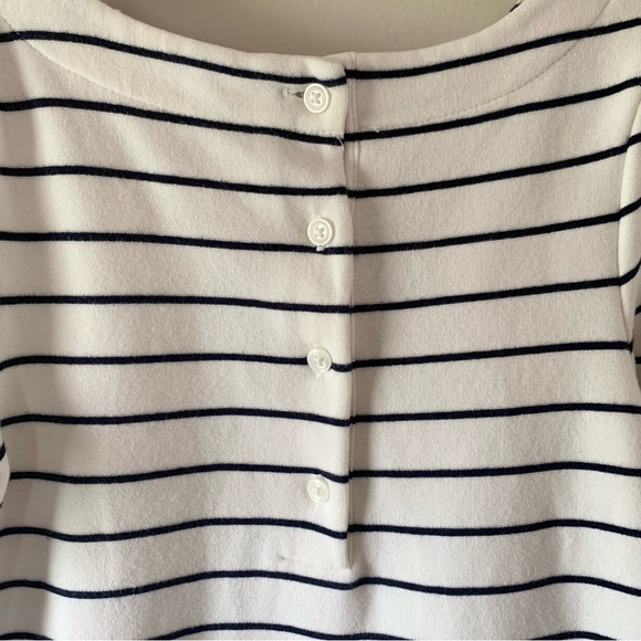 Janie and Jack Striped Classic Garden Dress w Pink Rosette - Picture 6 of 9